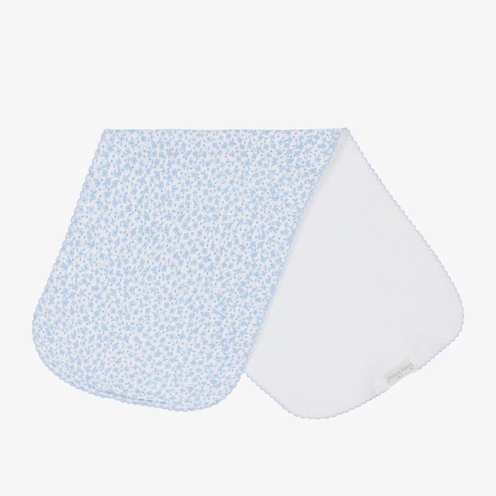 Kissy Kissy-Baby Girls Blue Petite Blooms Burping Cloth (48cm) | Childrensalon Outlet