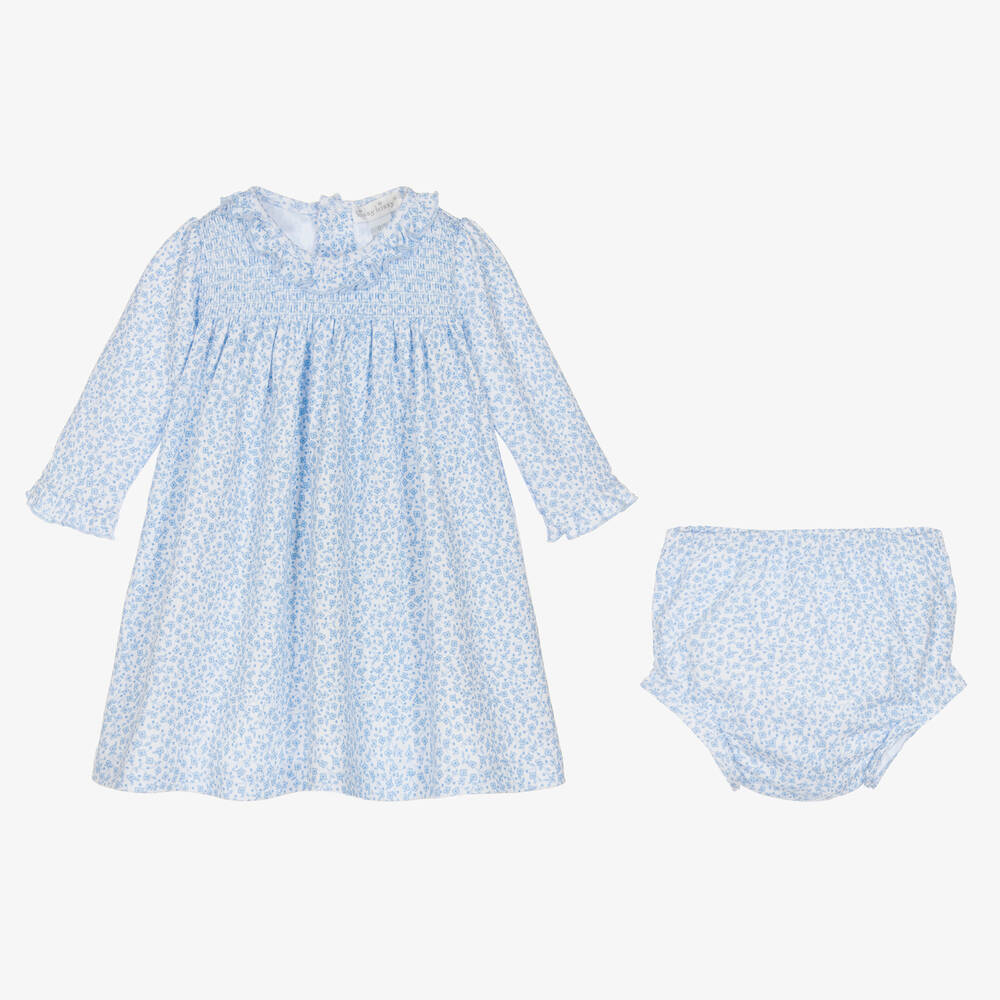 Kissy Kissy-Baby Girls Blue Petite Blooms Dress | Childrensalon Outlet