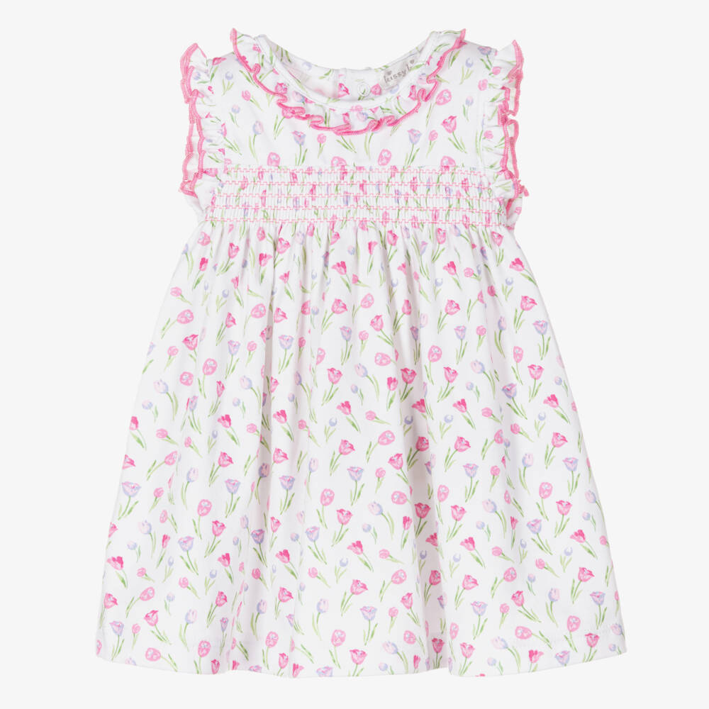 Kissy Kissy Baby Girls Pumpkin Patch Floral Smocked Dress