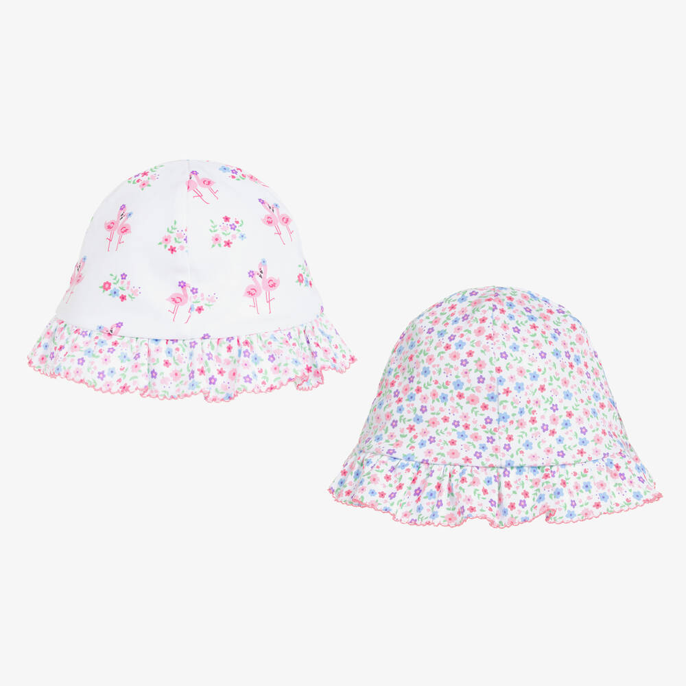 Kissy Kissy-قبعة بطبعة فلامينجو قطن بيما لون أبيض للمولودات | Childrensalon Outlet