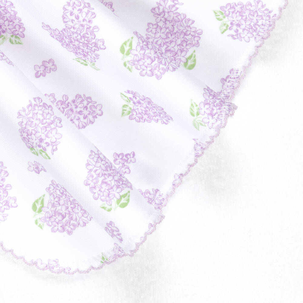 Kissy Kissy-Baby Girls Lilac Floral Pima Burp Cloth | Childrensalon Outlet