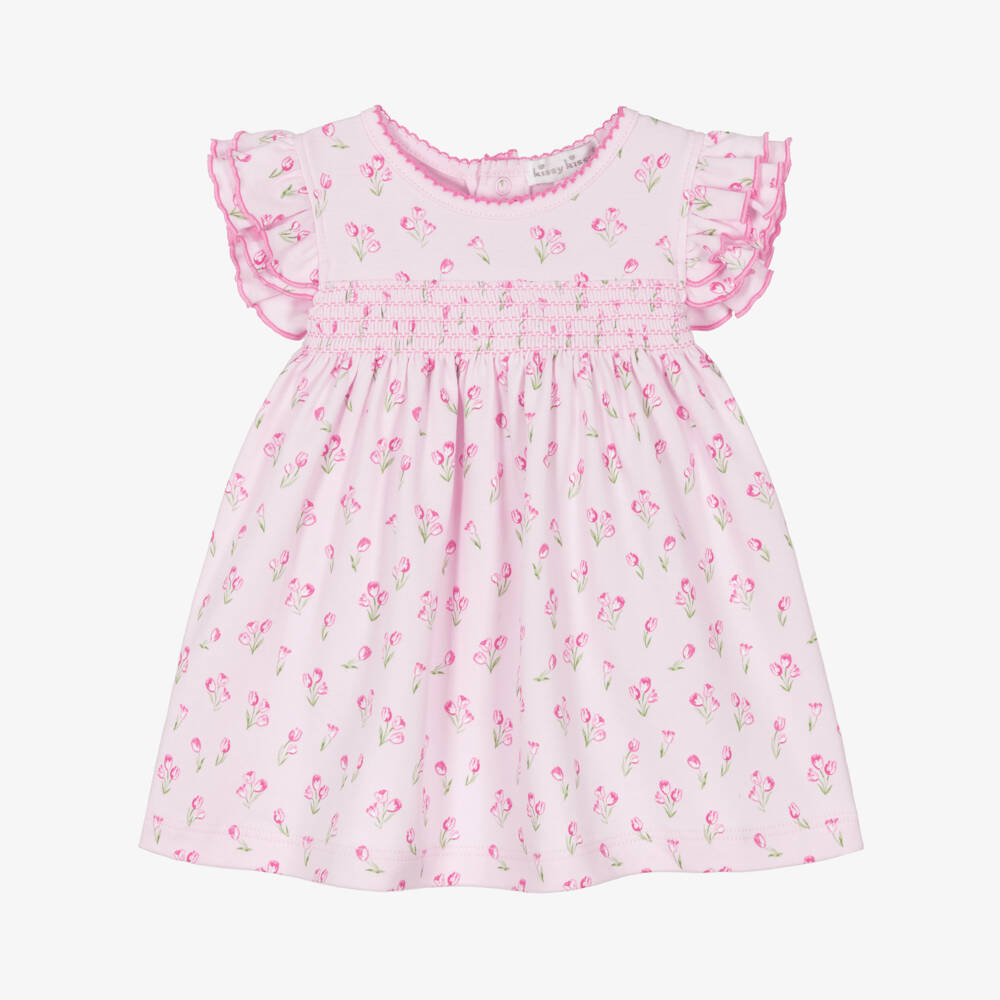 Kissy Kissy-Baby Girls Pale Pink Tulip Pima Cotton Dress | Childrensalon Outlet