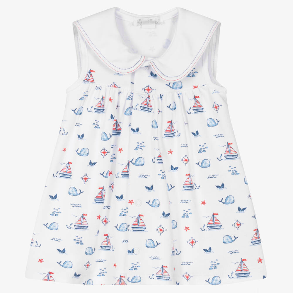 Kissy Kissy - Baby Girls Pima Cotton Sail N Whale Dress | Childrensalon