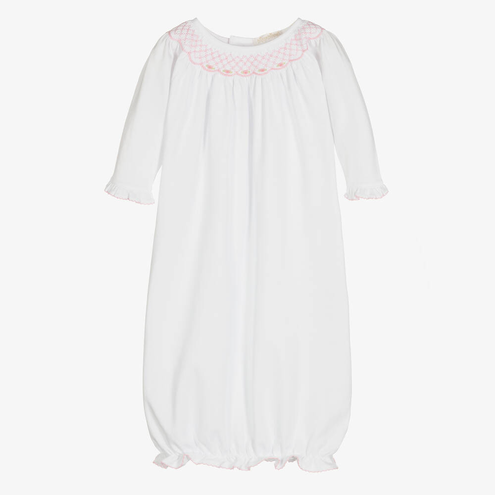 Kissy Kissy - Baby Girls Pima Cotton White Day Gown | Childrensalon