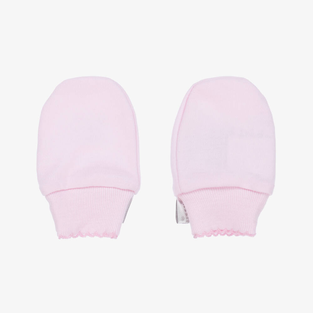 Kissy Kissy-Baby Girls Pink Beary Plaid Scratch Mittens | Childrensalon Outlet
