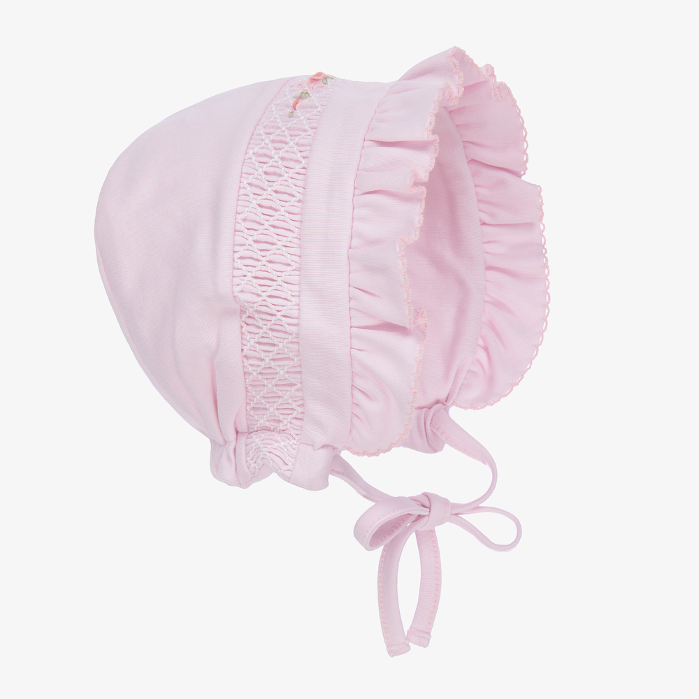 Kissy Kissy - Розовый чепец с вышивкой «бишоп» для малышек | Childrensalon
