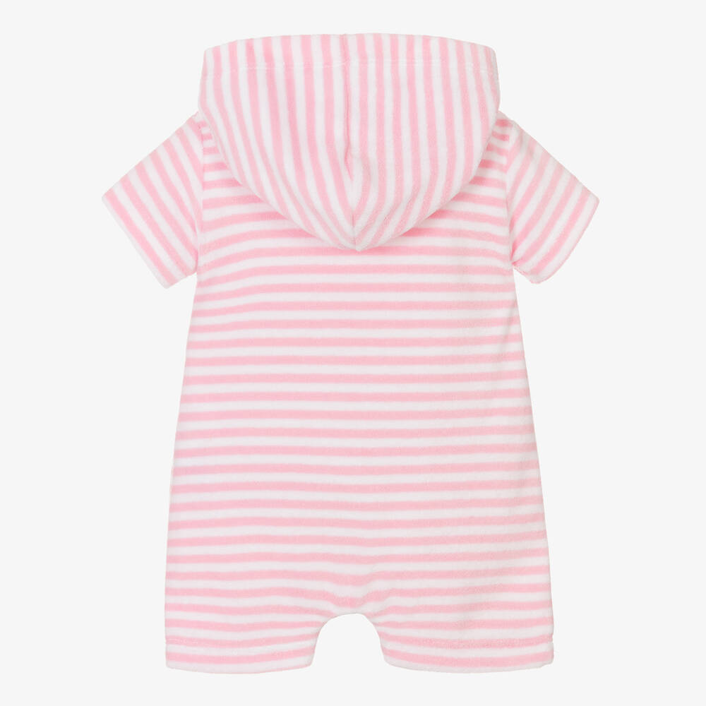 Kissy Kissy-Baby Girls Pink Cabana Terry Stripes Shortie | Childrensalon Outlet
