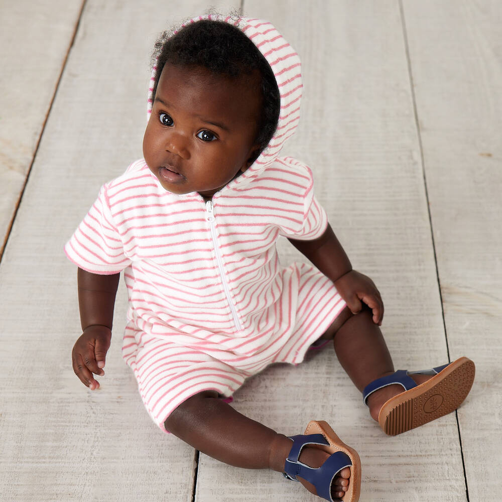 Kissy Kissy-Baby Girls Pink Cabana Terry Stripes Shortie | Childrensalon Outlet