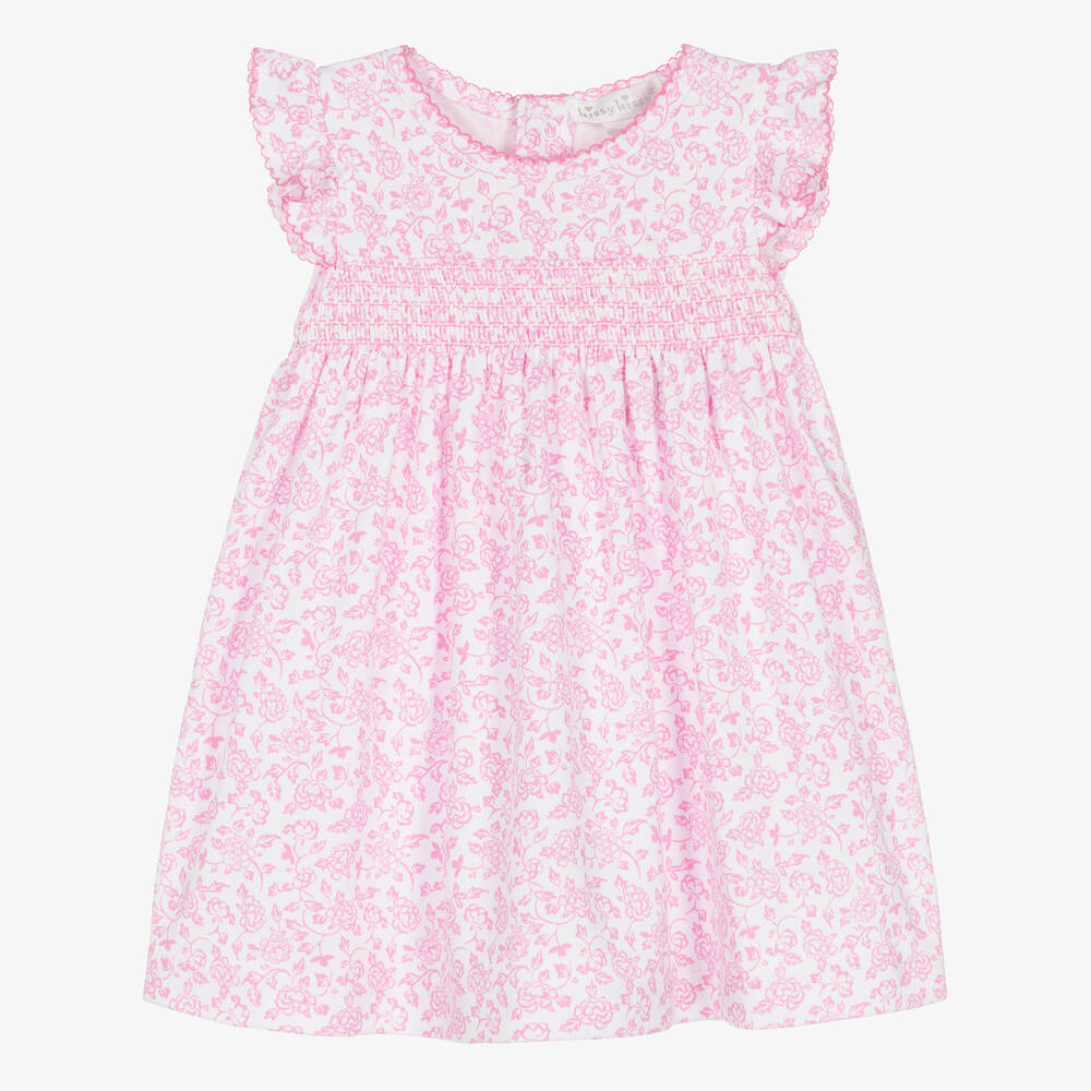 Kissy Kissy-Baby Girls Pink Cotton Blooming Vines Dress | Childrensalon Outlet
