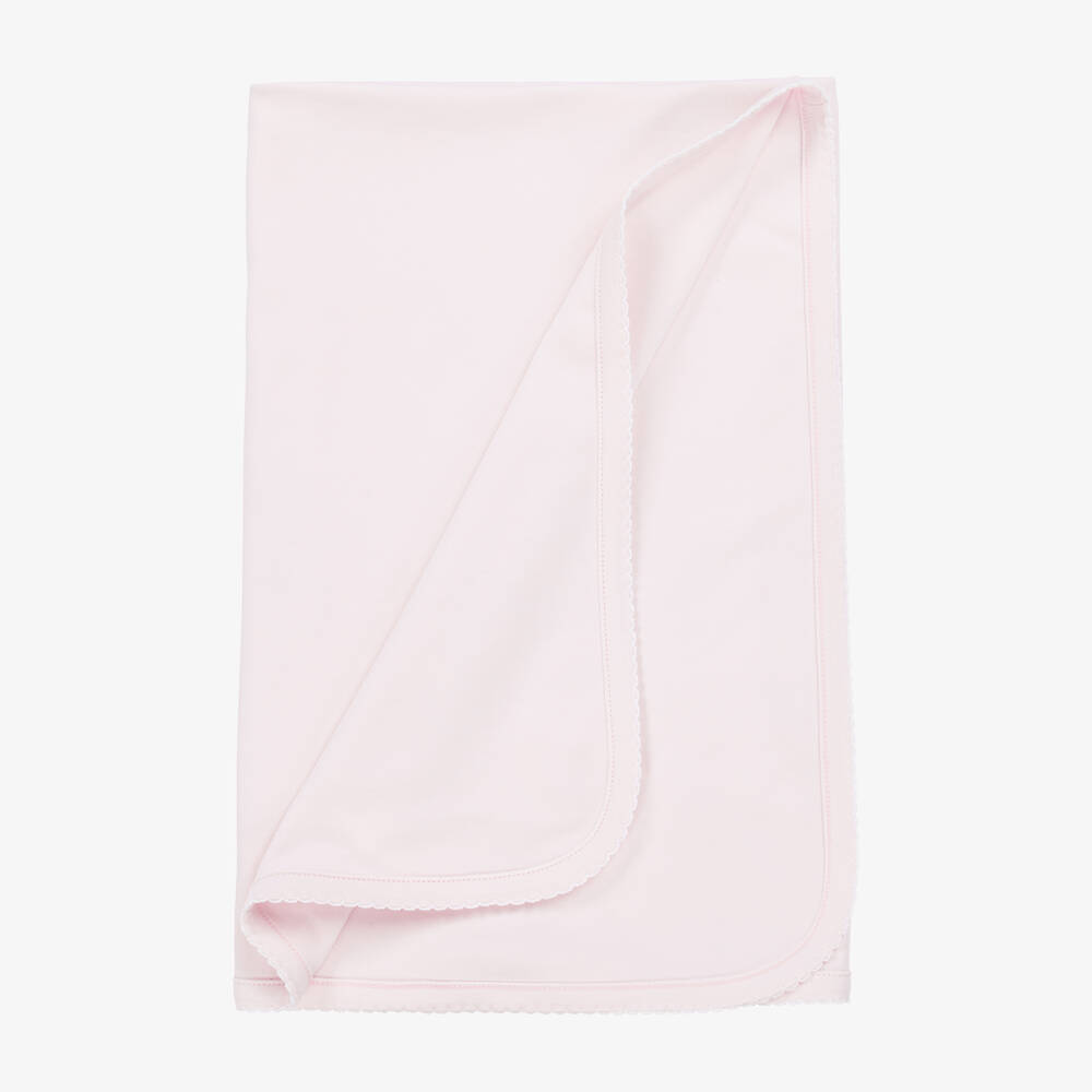 Kissy Kissy-Baby Girls Pink Cotton Fleecy Sheep Blanket (73cm) | Childrensalon Outlet