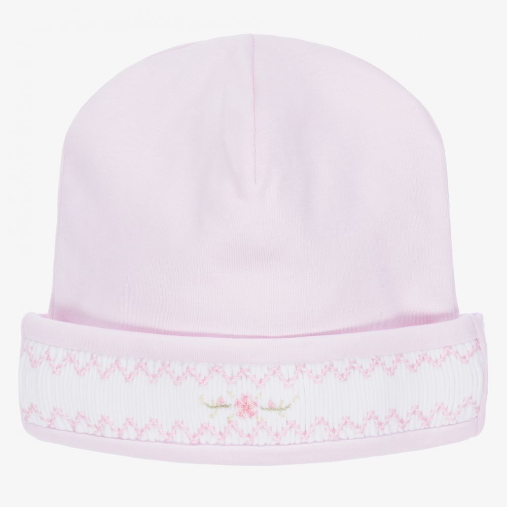 Kissy Kissy - Розовая хлопковая шапочка с цветами для малышек | Childrensalon