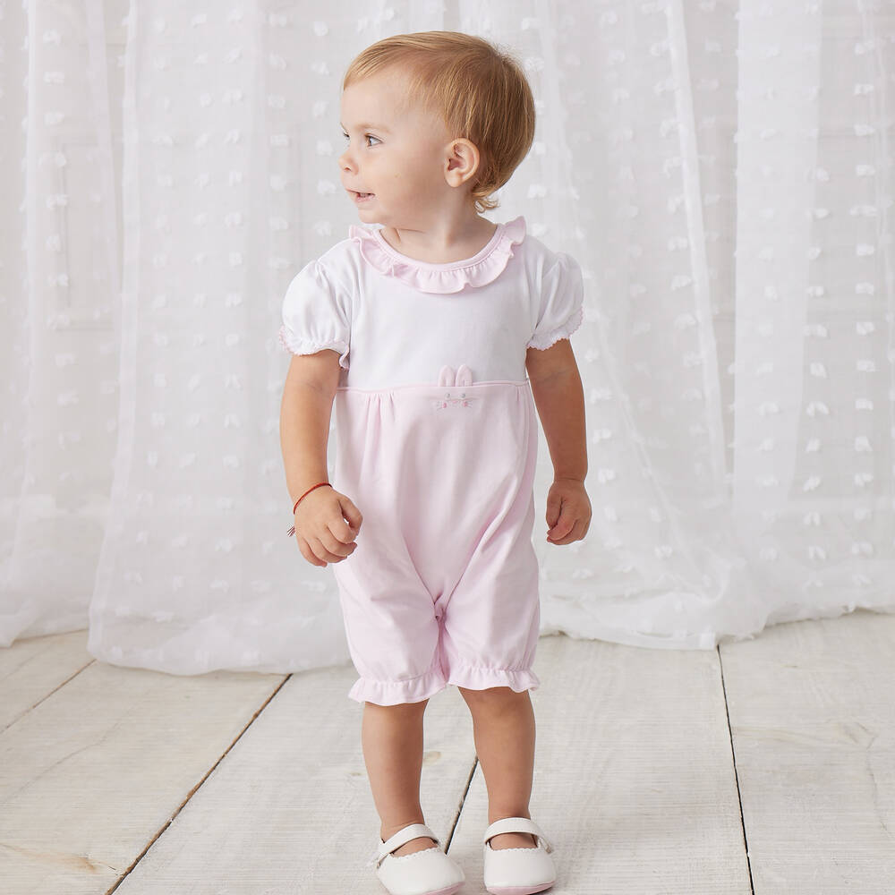 Kissy Kissy-تبّان قطن بيما لون زهري فاتح وأبيض للمولودات | Childrensalon Outlet