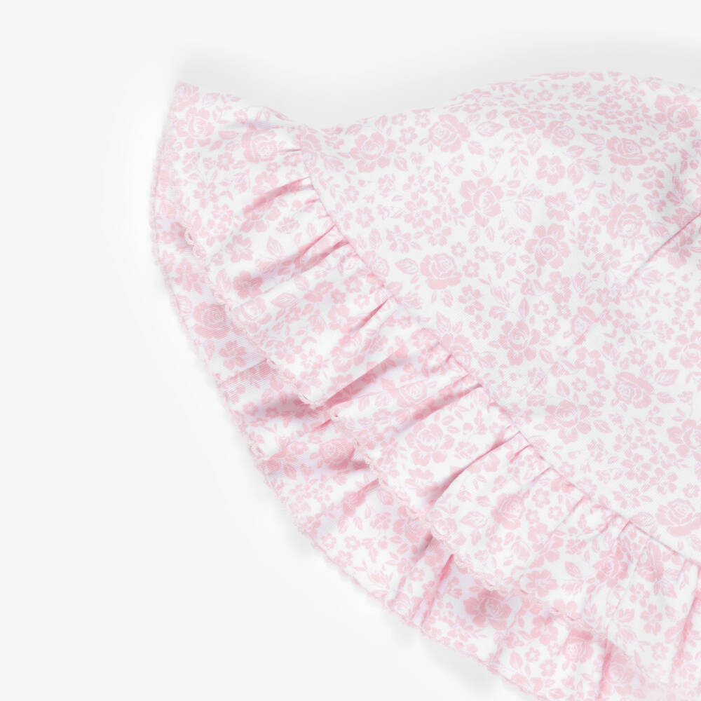 Kissy Kissy-Baby Girls Pink Floral Pima Cotton Sun Hat | Childrensalon Outlet