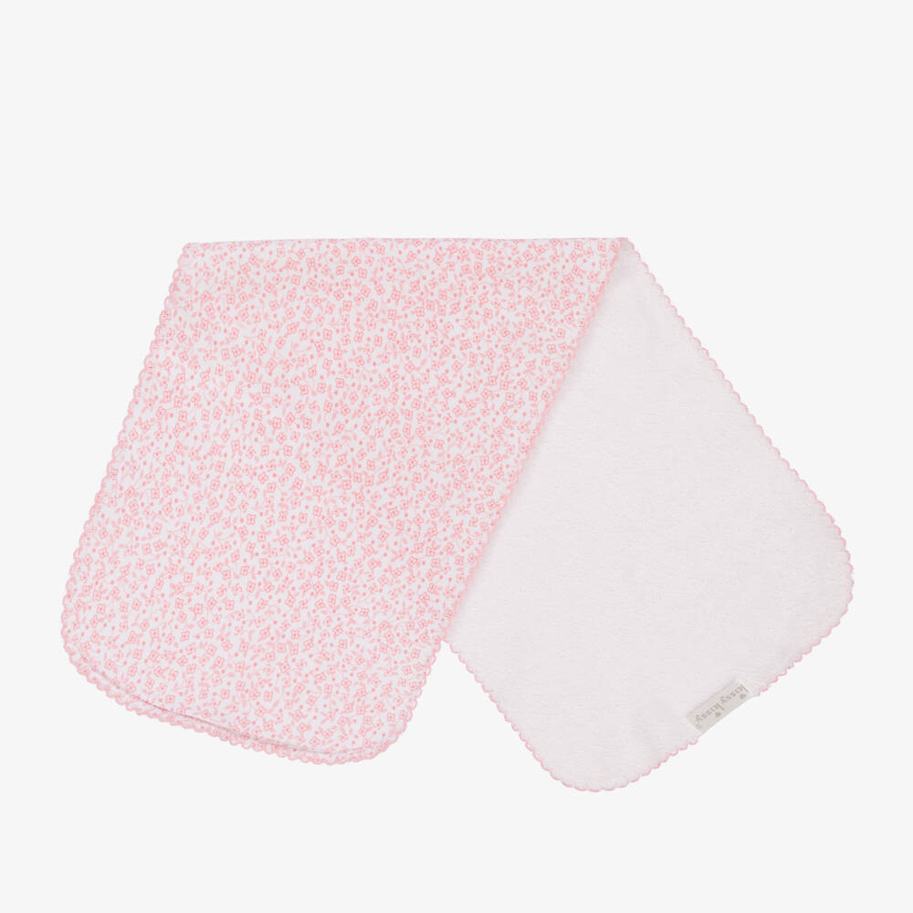 Kissy Kissy - Розовое полотенце для кормления в цветочек (48см) | Childrensalon