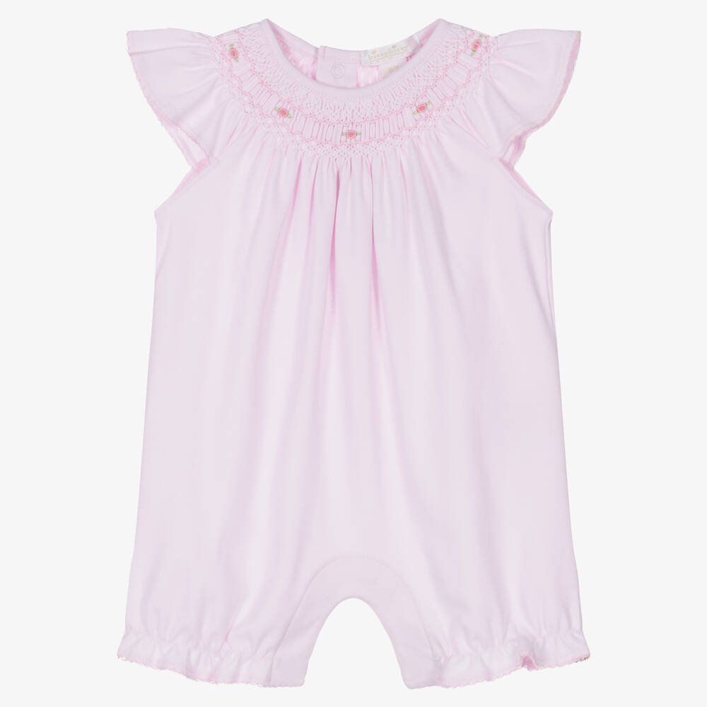 Kissy Kissy-Baby Girls Pink Pima Cotton Fall Bishop Shortie | Childrensalon Outlet