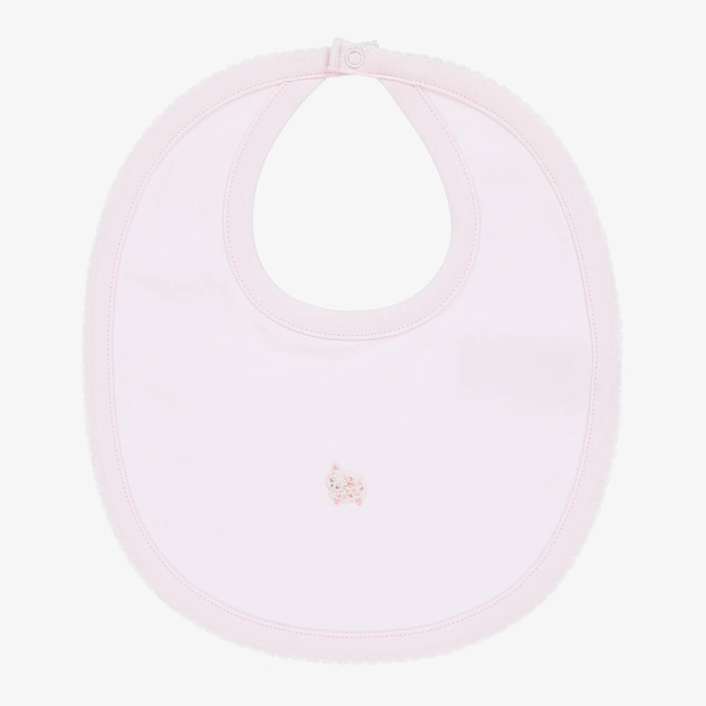 Kissy Kissy-Baby Girls Pink Pima Cotton Fleecy Sheep Bib | Childrensalon Outlet