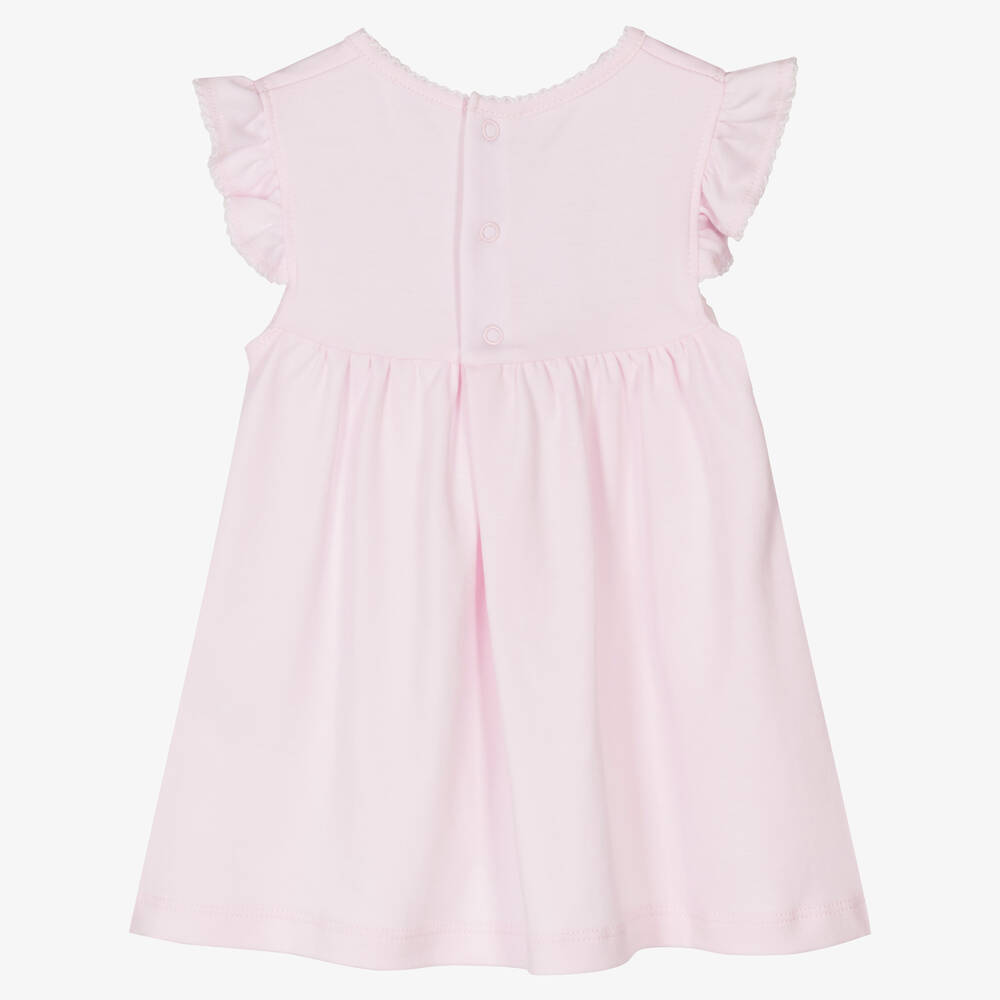 Kissy Kissy-Baby Girls Pink Piqué Bunny Rabbits Dress | Childrensalon Outlet