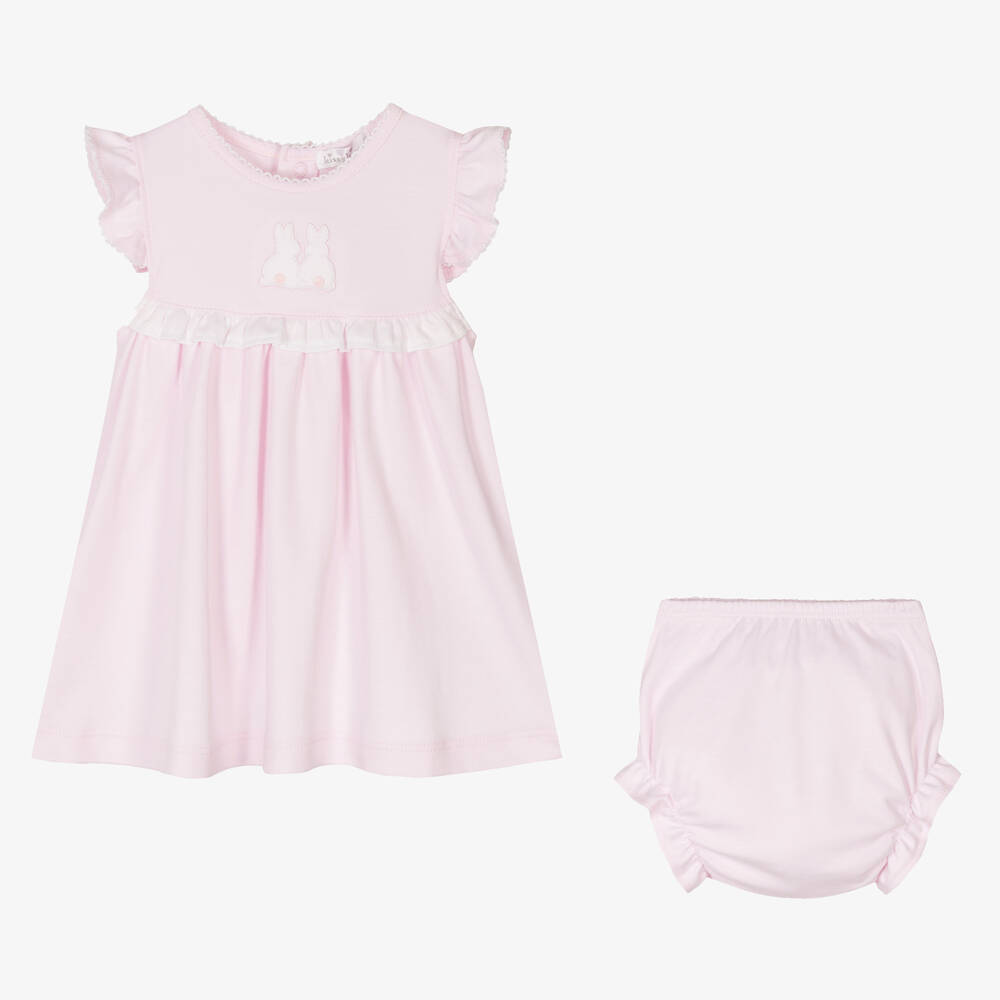 Kissy Kissy-Baby Girls Pink Piqué Bunny Rabbits Dress | Childrensalon Outlet