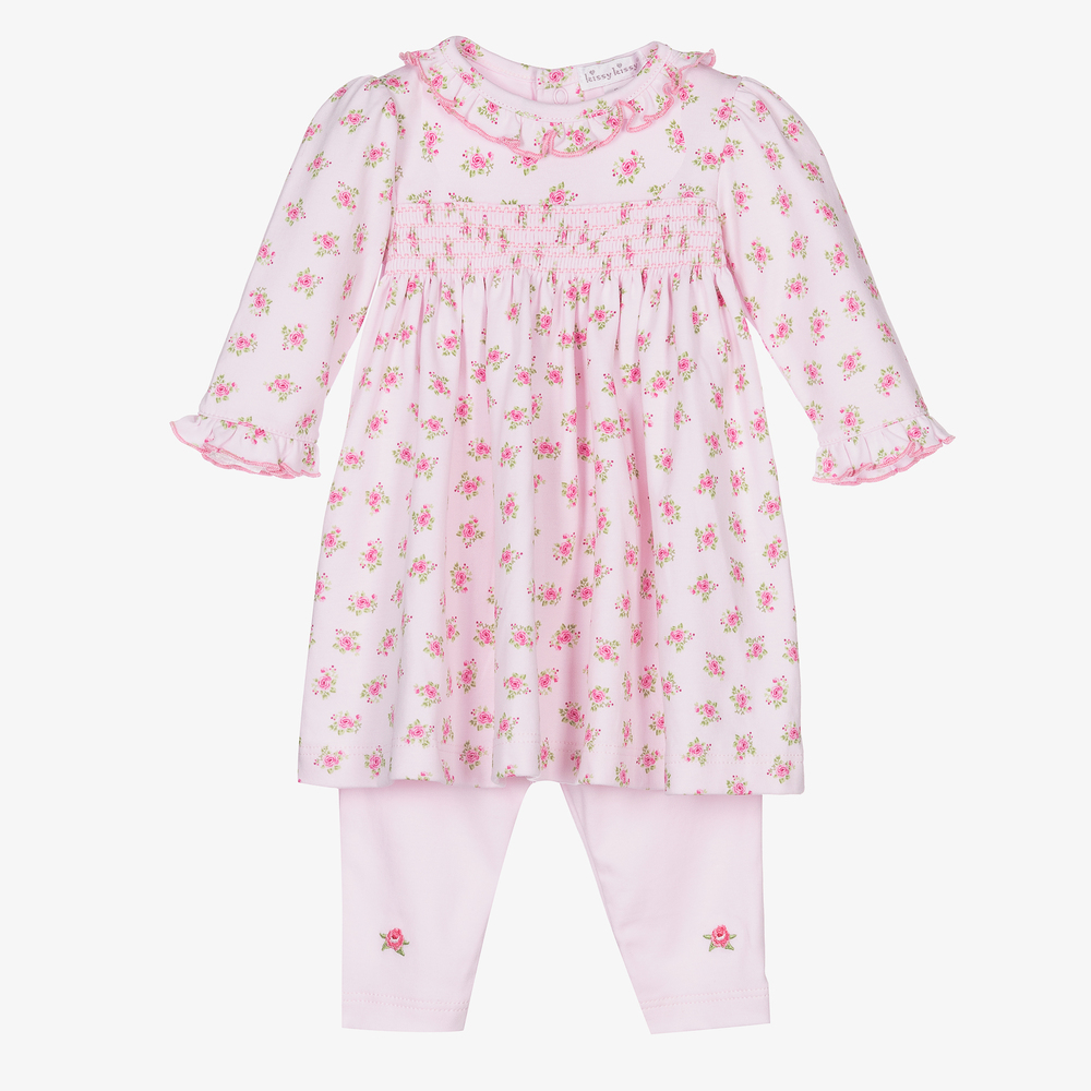 Kissy Kissy - Rosa Babykleid-Set mit Rosen (M) | Childrensalon