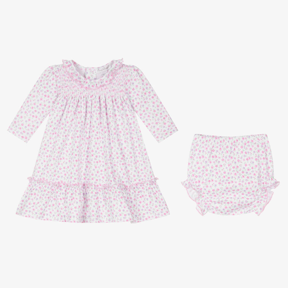 Kissy Kissy Baby Girls Dress Set - Pink / Gray Wooly Llamas