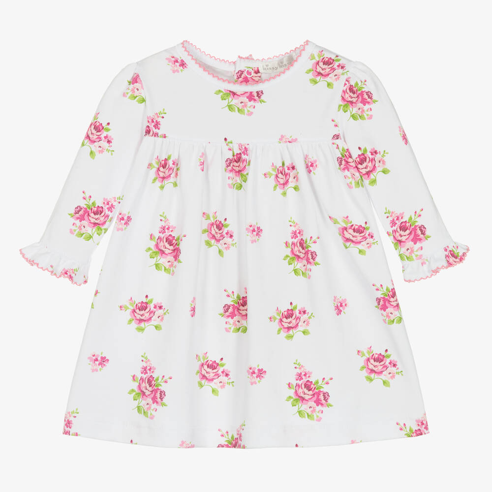 Kissy Kissy-Baby Girls White Coming Up Roses Dress  | Childrensalon Outlet