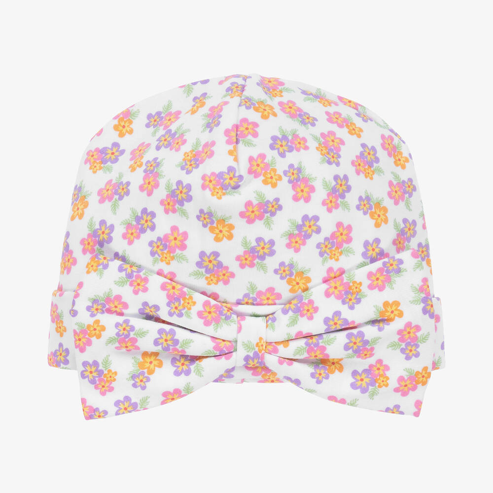Kissy Kissy-Baby Girls White Cotton Aloha Whales Hat | Childrensalon Outlet