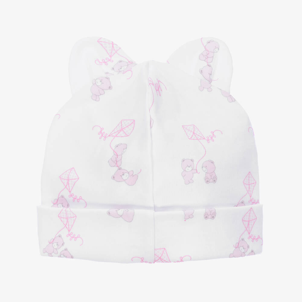 Kissy Kissy-Baby Girls White Cotton Beary Nice Kites Hat | Childrensalon Outlet