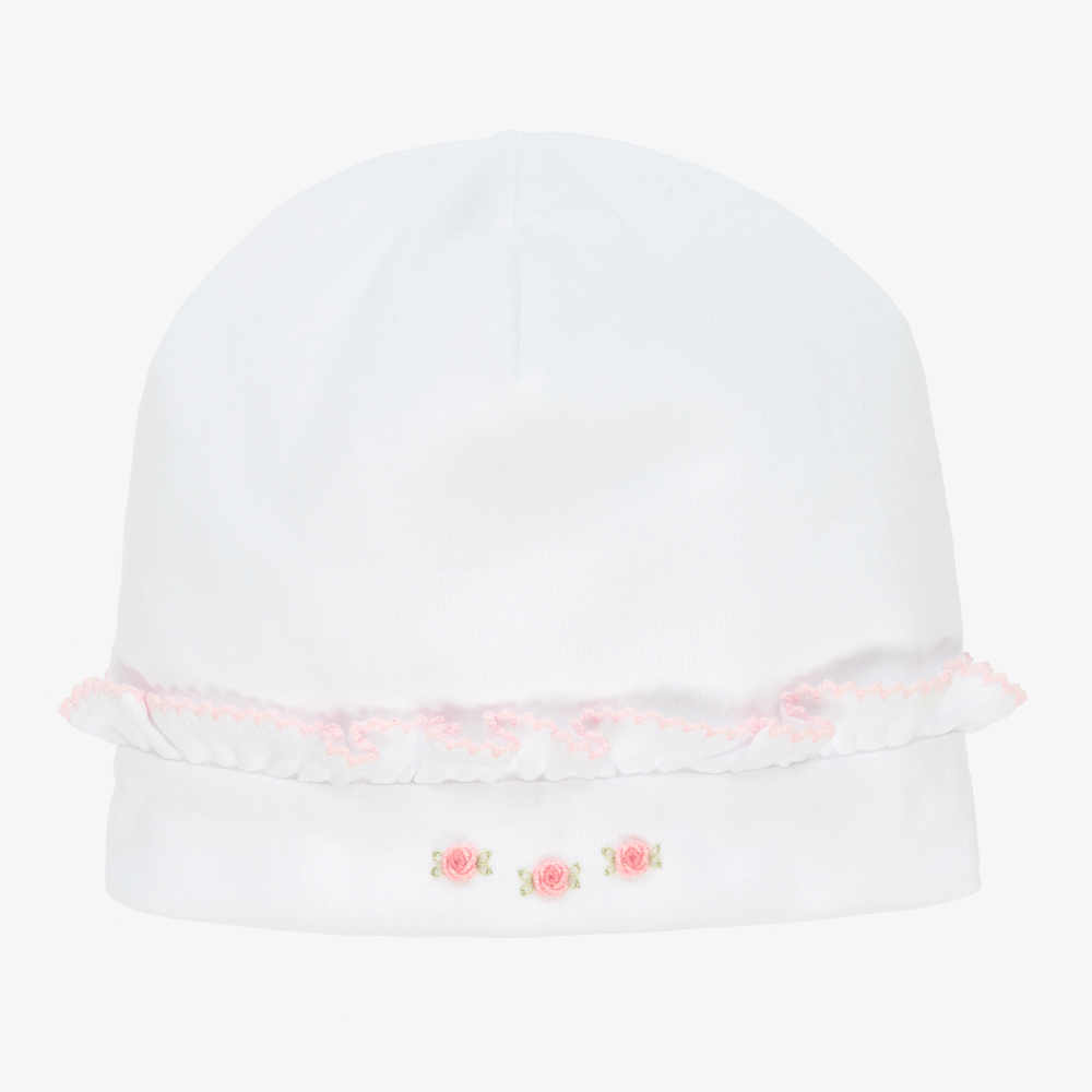 Kissy Kissy - قبعة قطن بيما جيرسي لون أبيض للمولودات | Childrensalon
