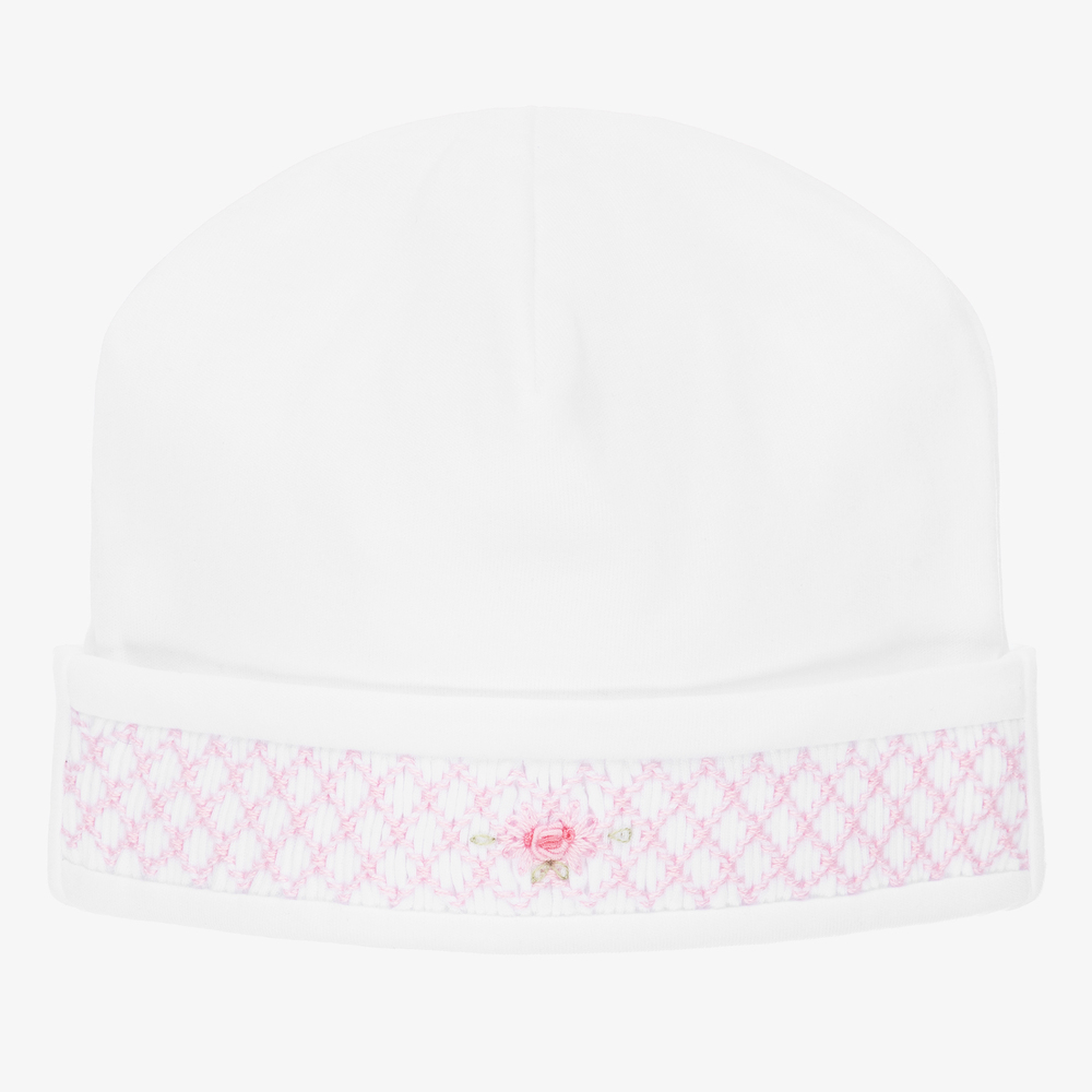 Kissy Kissy - Baby Girls White Cotton Bishop Hat | Childrensalon