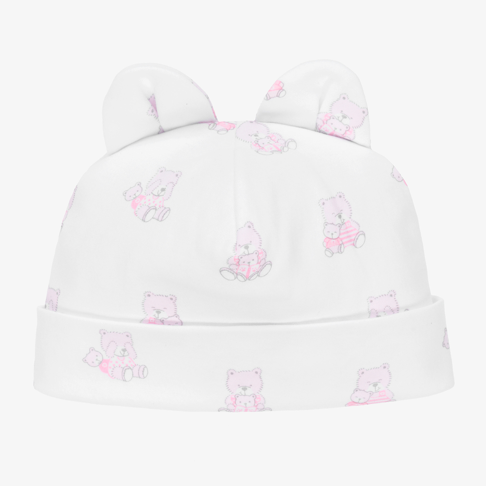 Kissy Kissy - Baby Girls White Cotton Teddy Hat | Childrensalon