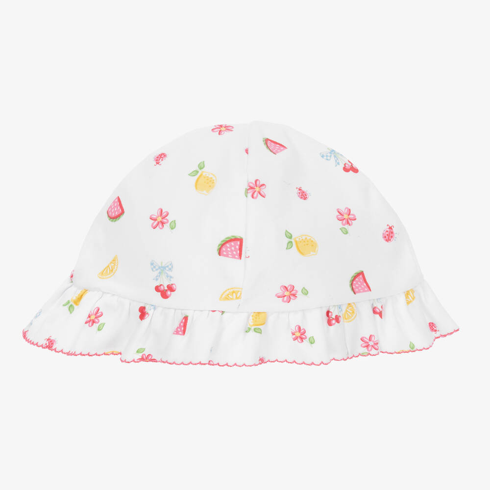 Kissy Kissy-Baby Girls White Cotton Tropical Dreams Hat | Childrensalon Outlet