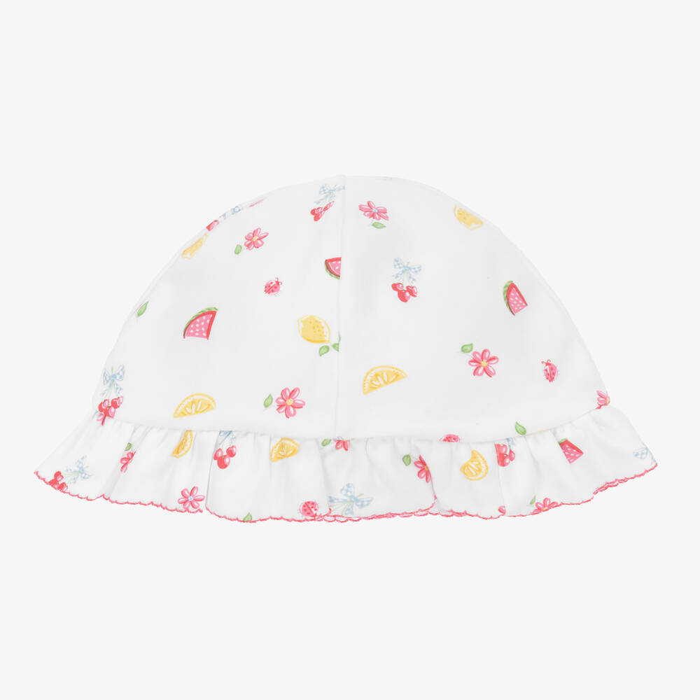 Kissy Kissy - Baby Girls White Cotton Tropical Dreams Hat | Childrensalon