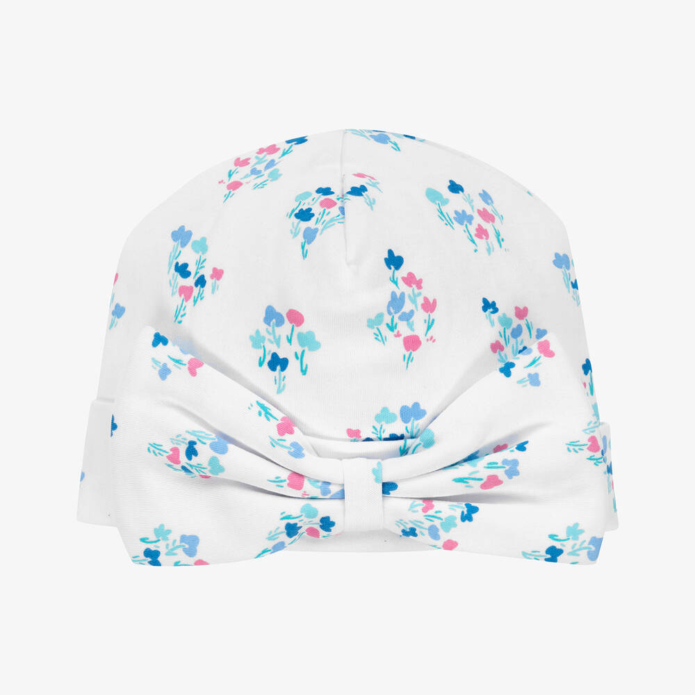 Kissy Kissy - Baby Girls White Flowering Winter Blues Hat | Childrensalon