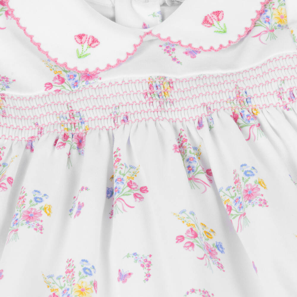 Kissy Kissy-Baby Girls White Pima Cotton Floral Dress | Childrensalon Outlet