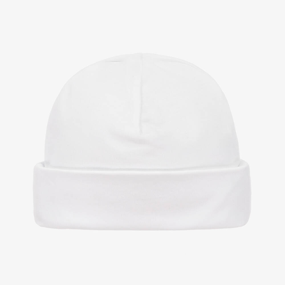 Kissy Kissy-قبعة صيفية مطرزة سموكينغ قطن بيما لون أبيض | Childrensalon Outlet