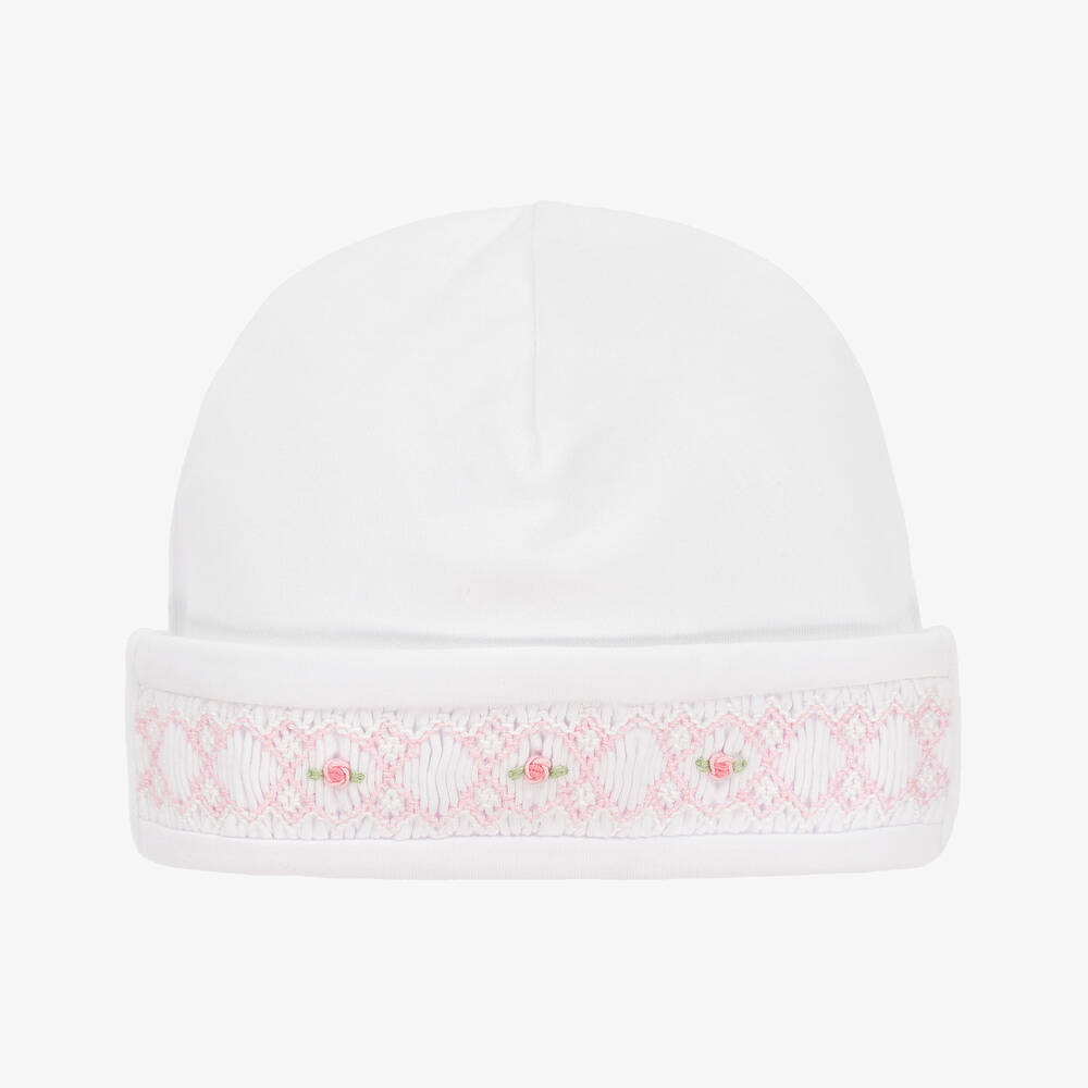 Kissy Kissy-Белая шапочка из хлопка пима со сборками | Childrensalon Outlet