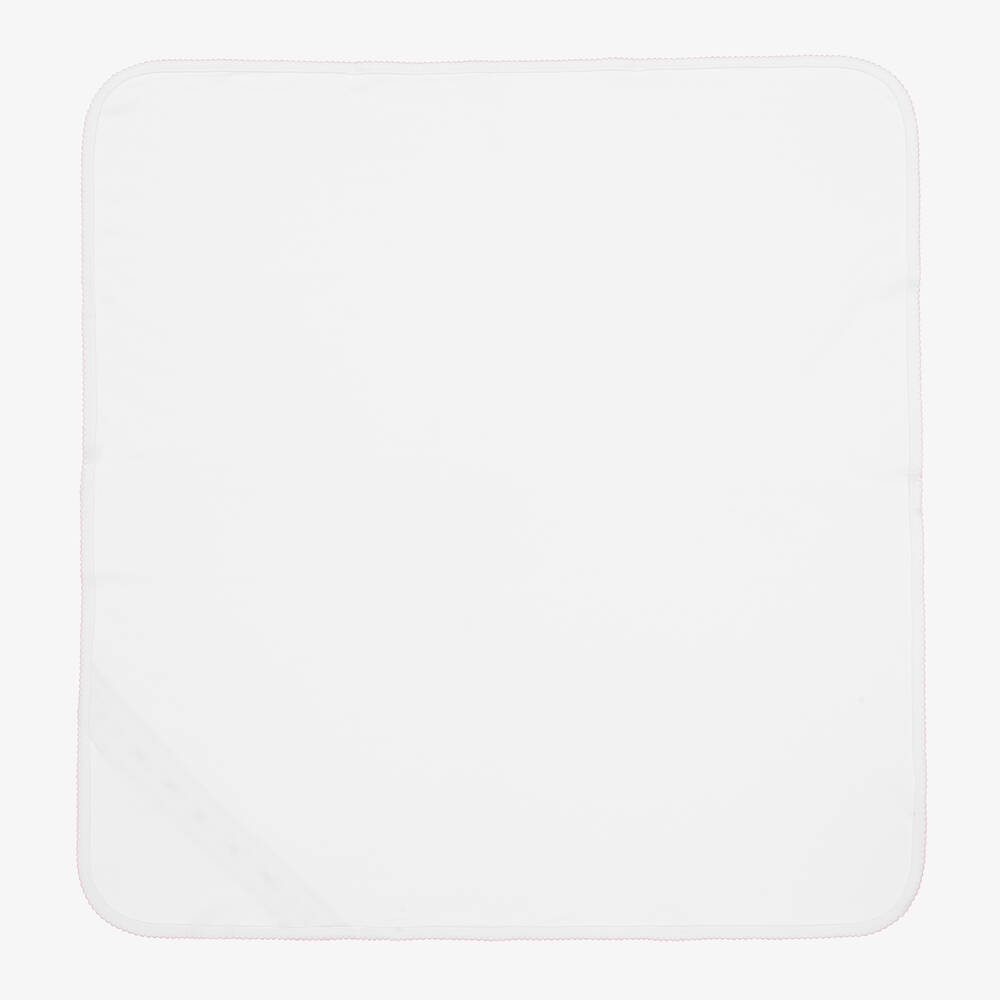 Kissy Kissy-Baby Girls White Pima Cotton Summer Blanket (73cm) | Childrensalon Outlet