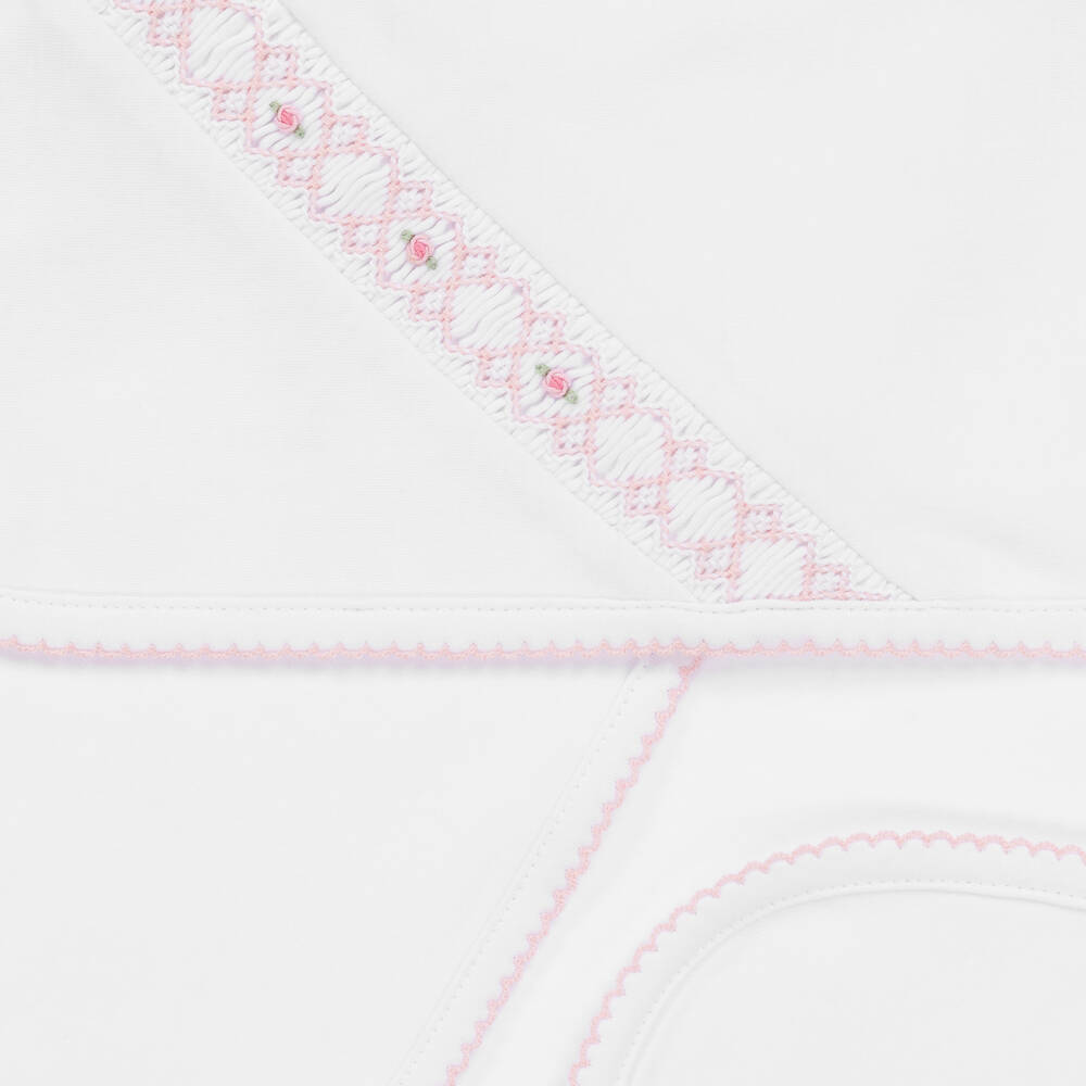 Kissy Kissy-Baby Girls White Pima Cotton Summer Blanket (73cm) | Childrensalon Outlet