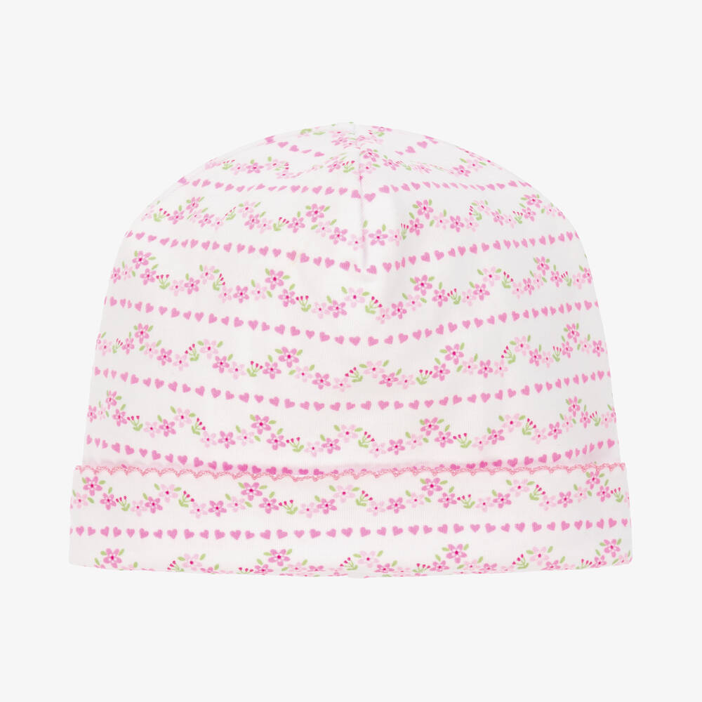 Kissy Kissy - Bonnet blanc et rose ballet fleuri bébé fille | Childrensalon