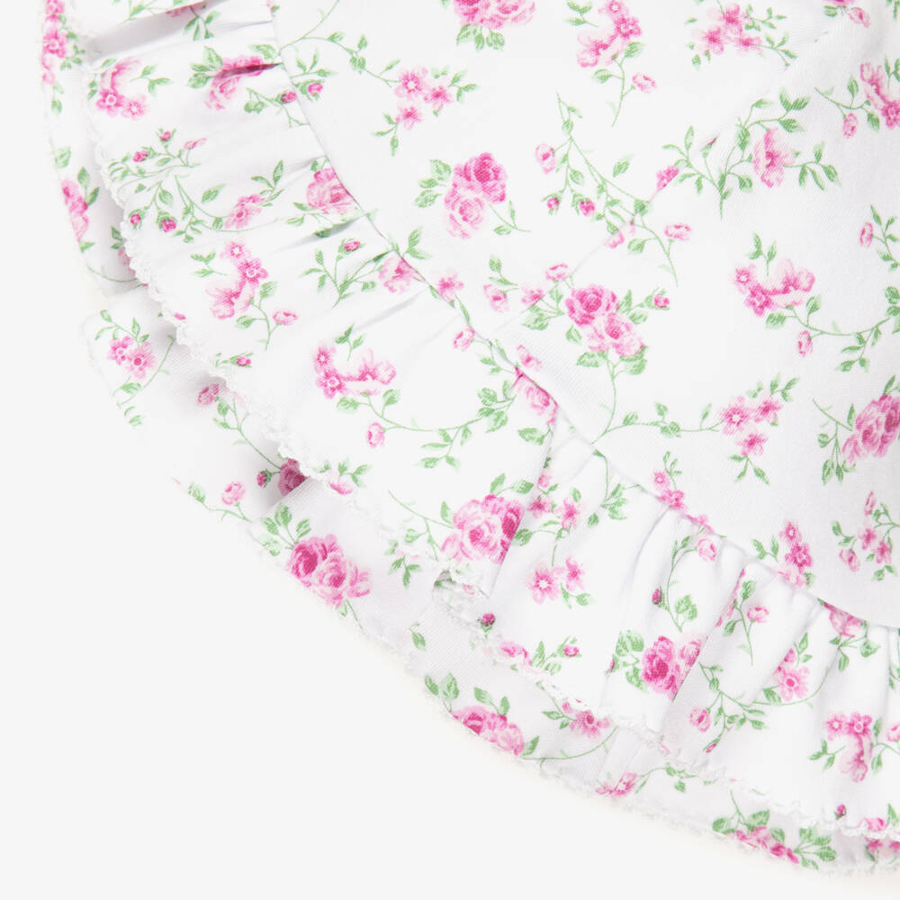 Kissy Kissy-Baby Girls White & Pink Pima Cotton Sun Hat | Childrensalon Outlet
