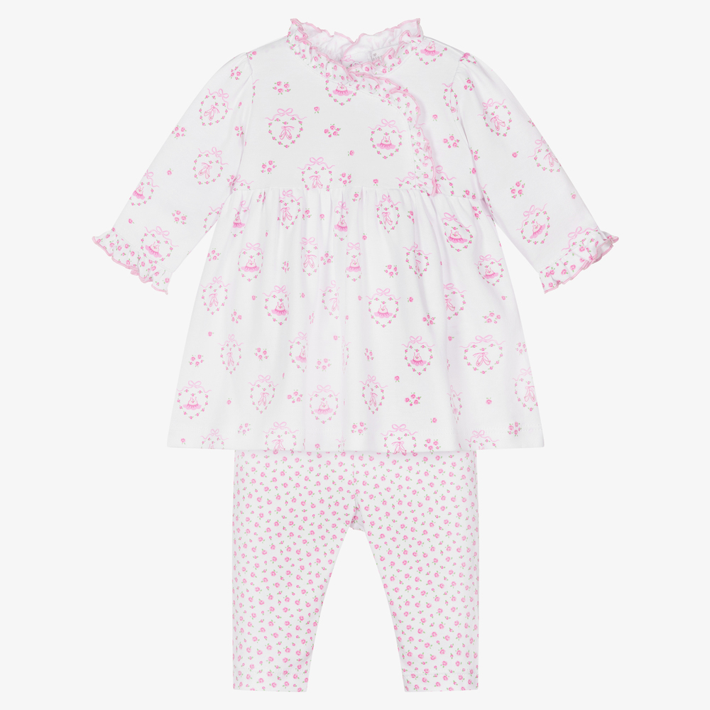 Kissy Kissy - Белое платье и легинсы с розовыми бутонами для малышек | Childrensalon