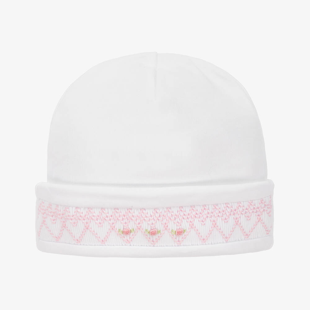 Kissy Kissy-Baby Girls White Smocked Summer Bishop Hat | Childrensalon Outlet