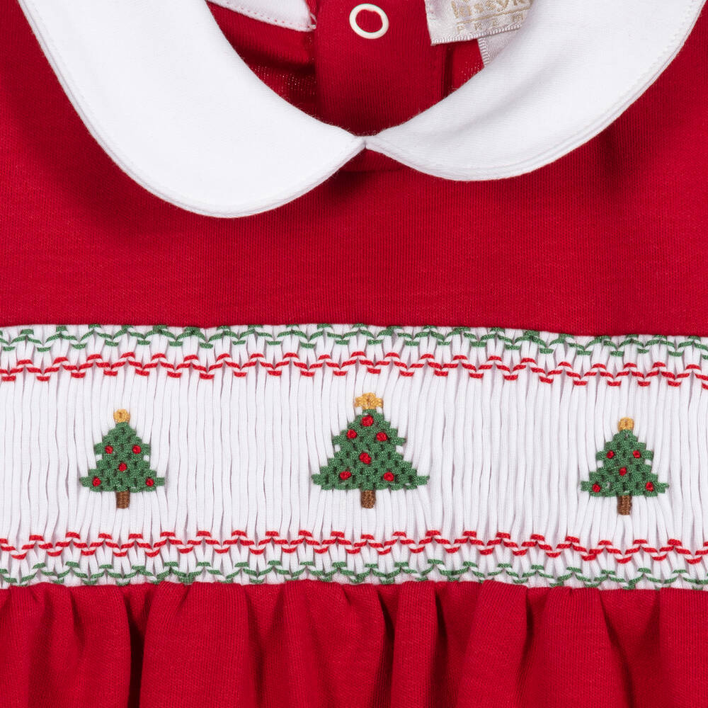 Kissy Kissy-Baby Red Smocked Festive Dress | Childrensalon Outlet