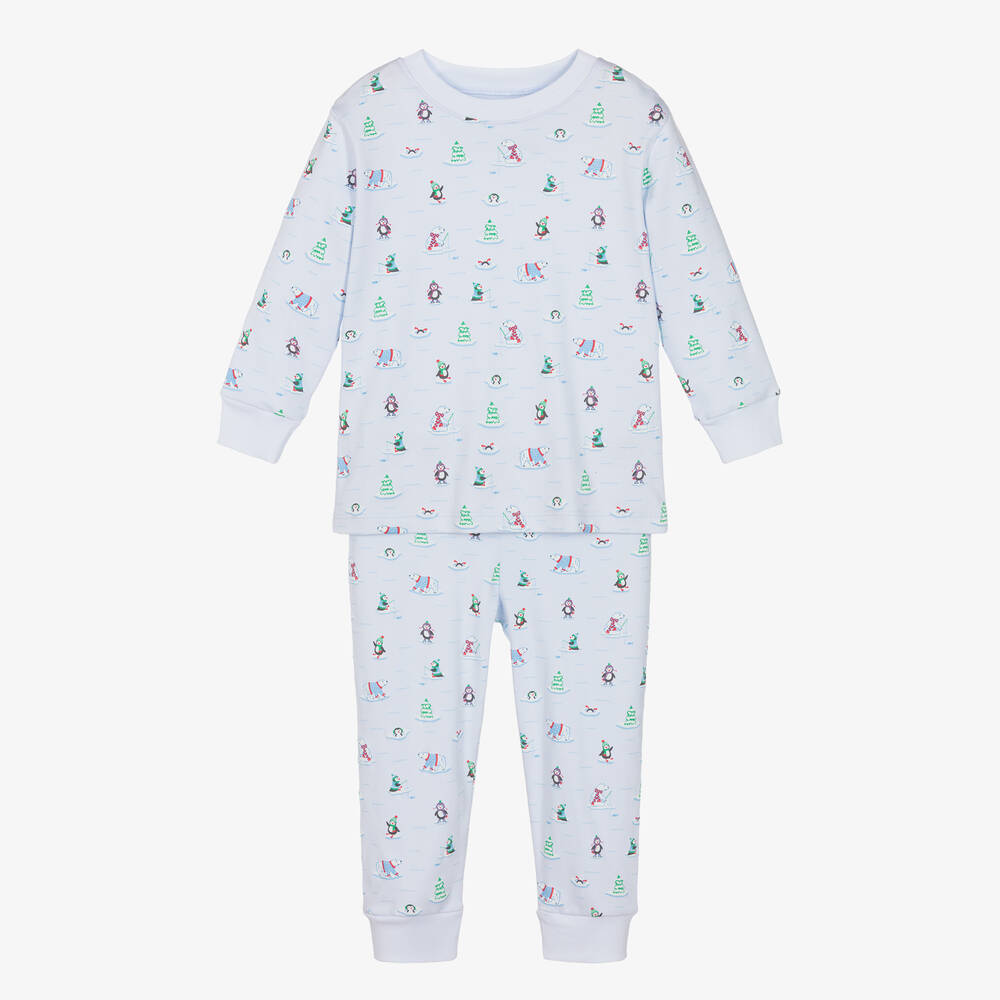 Kissy Kissy - Blue Cotton Penguins & Polar Bears Pyjamas | Childrensalon