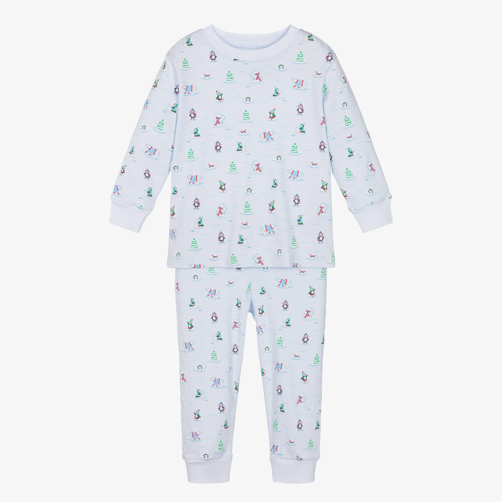 Kissy Kissy-Blue Cotton Penguins & Polar Bears Pyjamas | Childrensalon Outlet