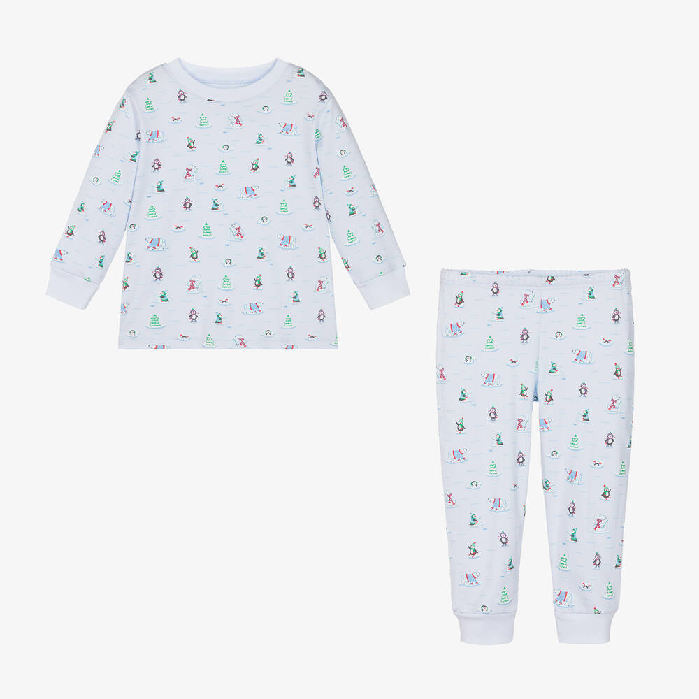 Kissy Kissy-Blue Cotton Penguins & Polar Bears Pyjamas | Childrensalon Outlet