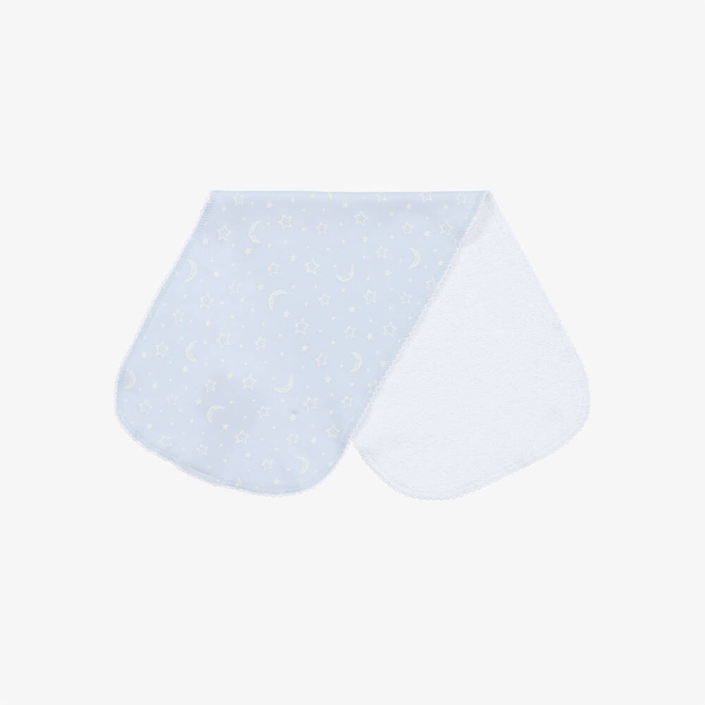 Kissy Kissy-Blue Crescent Moonlight Pima Cotton Burp Cloth (48cm) | Childrensalon Outlet