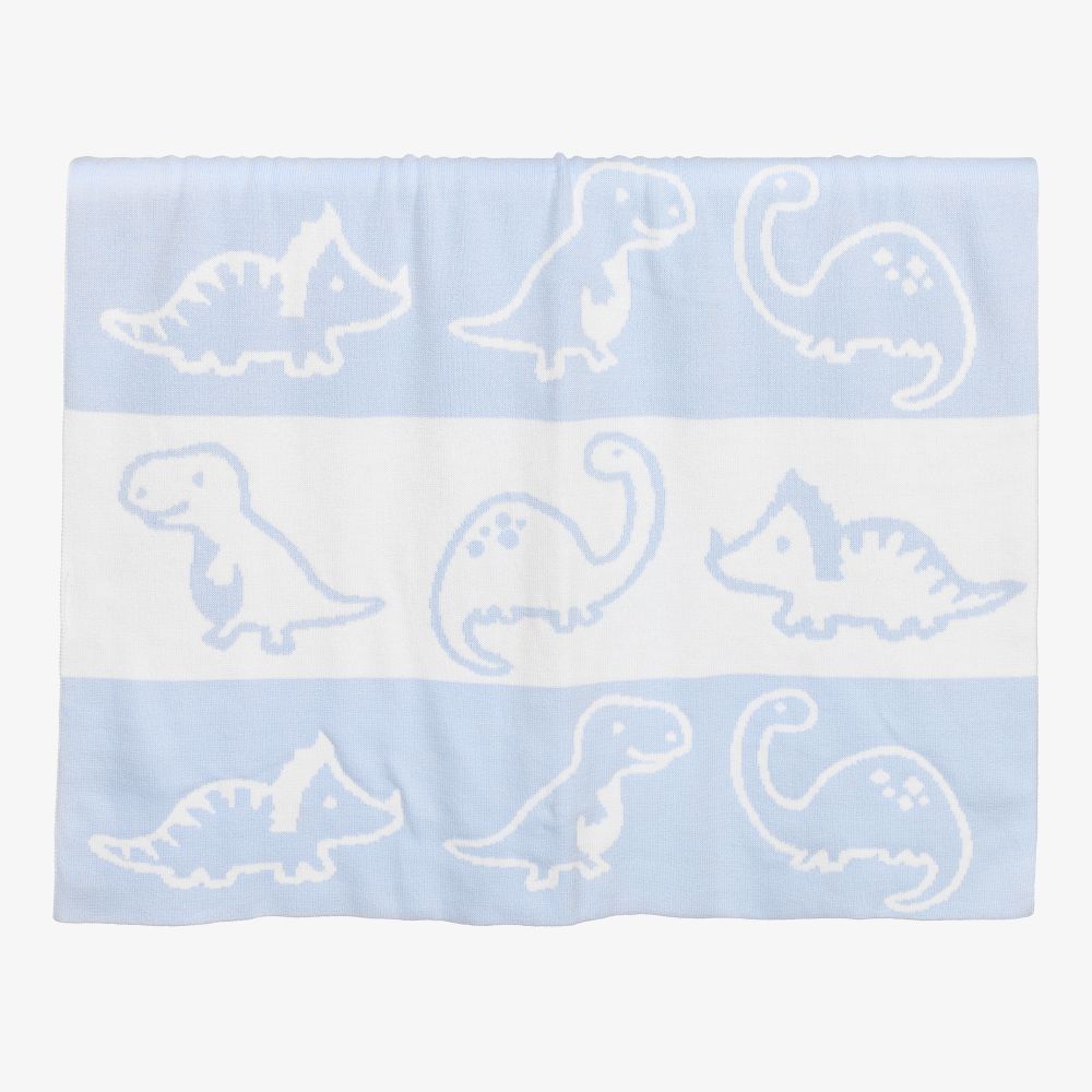 Kissy Kissy - Blue Dinosaur Blanket (93cm) | Childrensalon