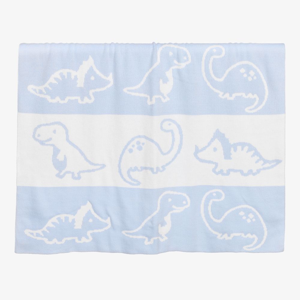 Kissy Kissy-Blue Dinosaur Blanket (93cm) | Childrensalon Outlet
