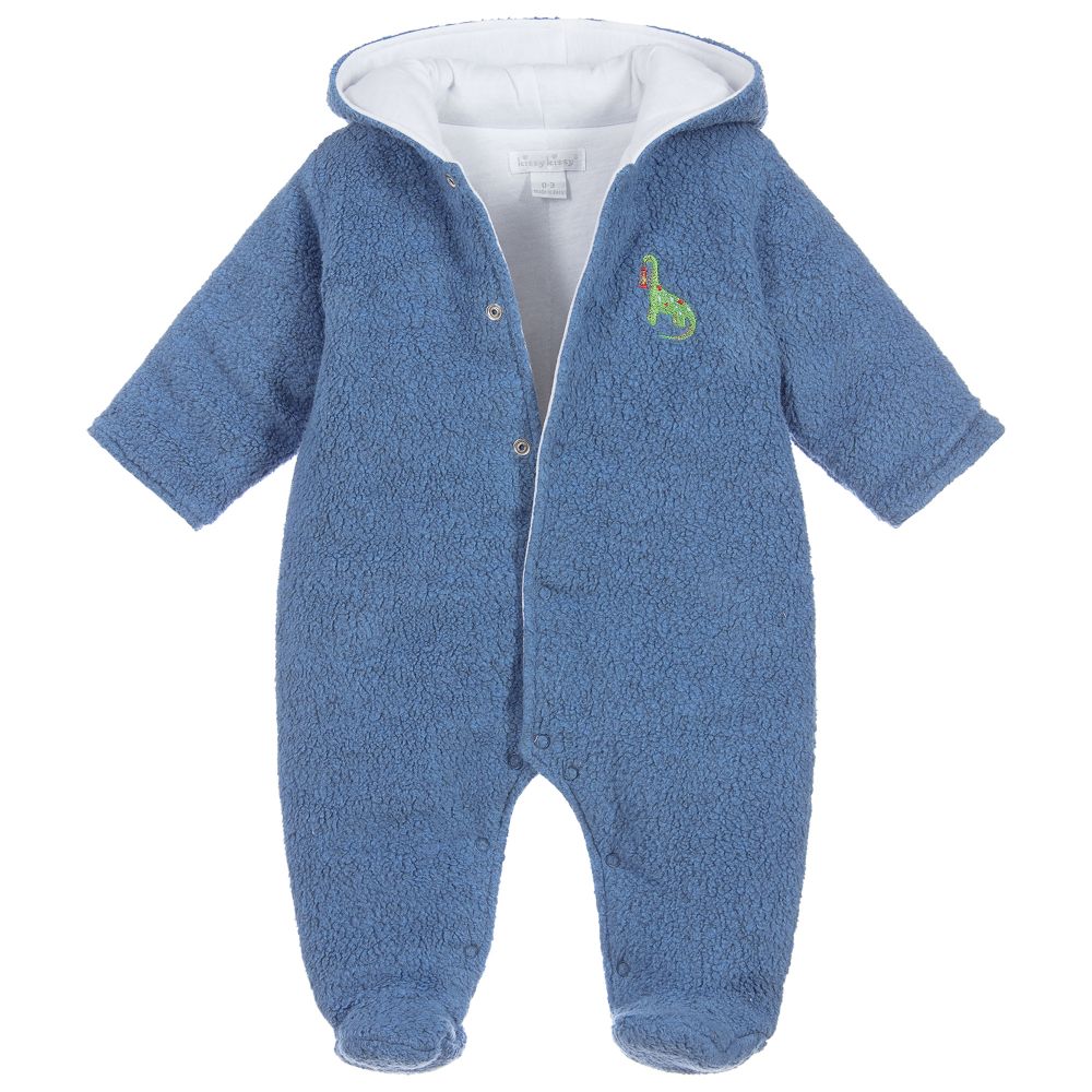 Kissy Kissy-Blue Fleece Campfire Pramsuit | Childrensalon Outlet